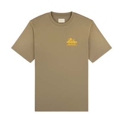Aime Leon Dore Sun Faded Unisphere Oak Tee - brown | Saturday Concept