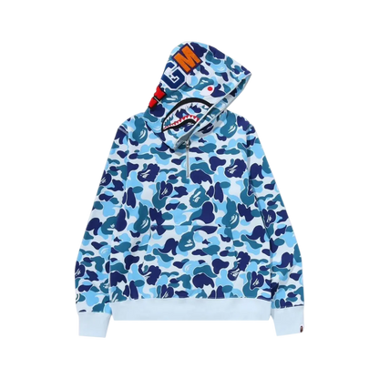Bape Comor Camo Shark Full Zip Hoodie Baby Blue