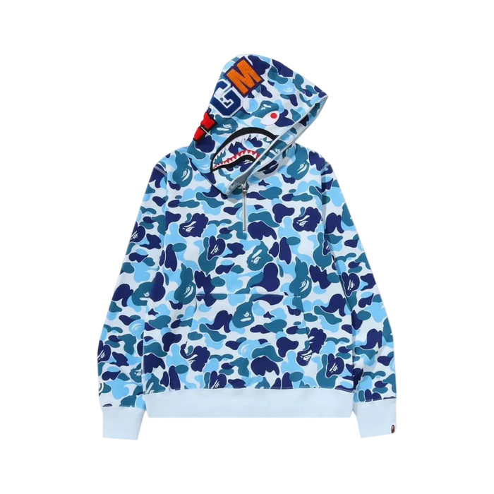 Bape Comor Camo Shark Full Zip Hoodie Hellblau