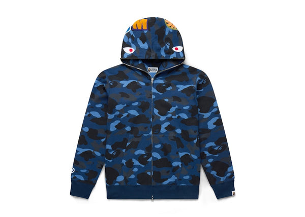 Bape Color Camo Shark Full Zip Hoodie Blue