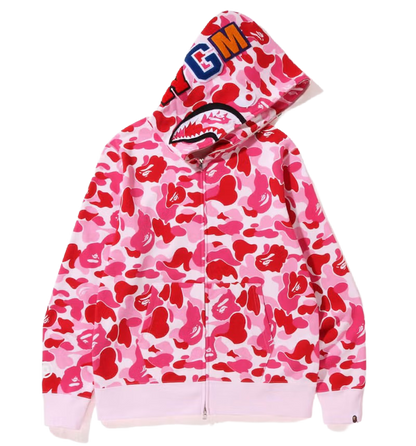 Bape Color Camo Shark Full Zip Hoodie Pink