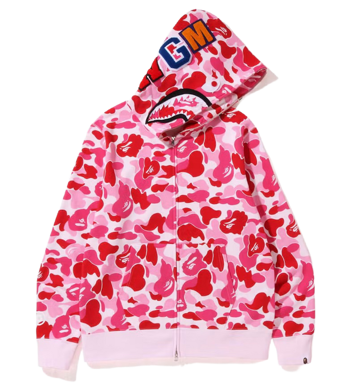 Bape Color Camo Shark Full Zip Hoodie Pink