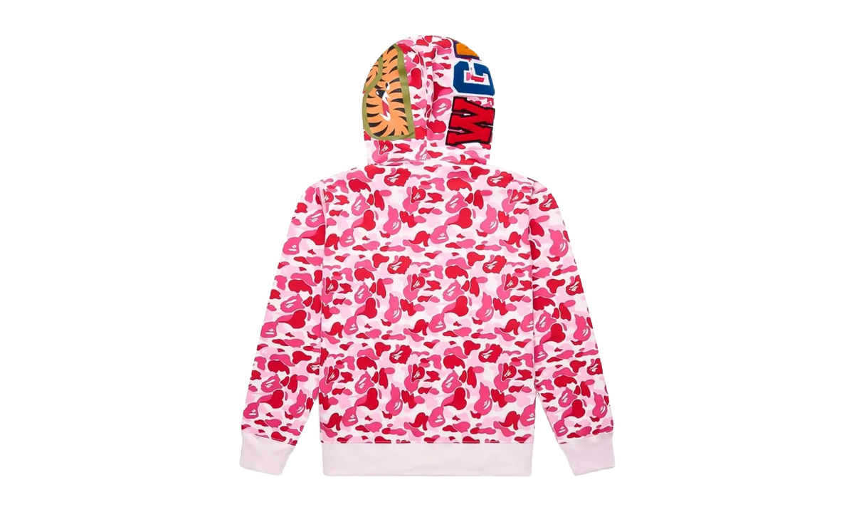 Bape Color Camo Shark Full Zip Hoodie Pink