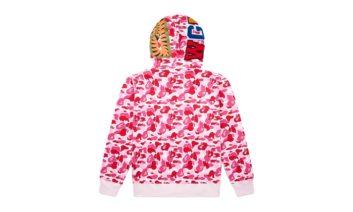 Bape Color Camo Shark Full Zip Hoodie Pink