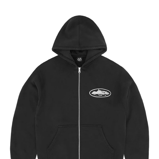 Corteiz OG Island ZIP Hoodie Black