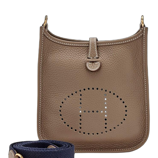 Hermes Etoupe Clemence Mini Evelyne 16