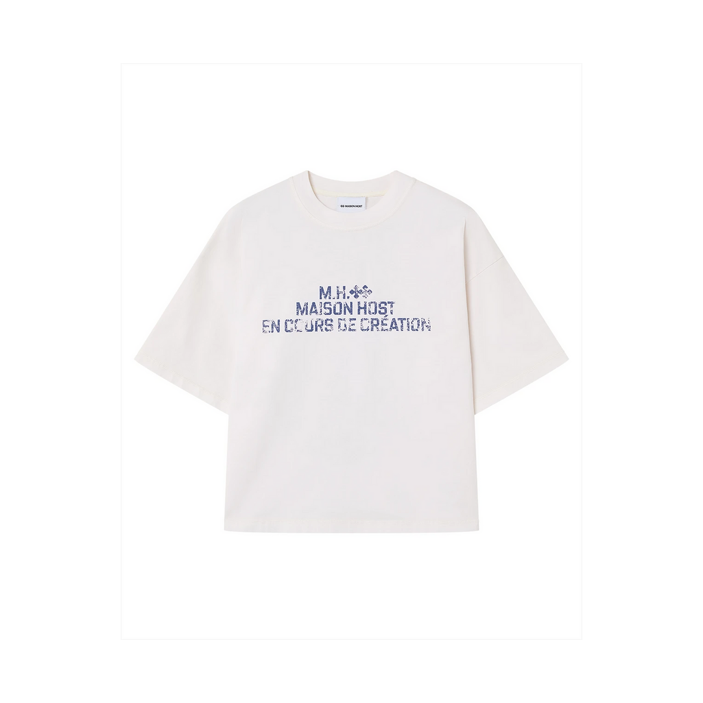 Host Bienvenue Crest Tee - white, blue | Saturday Concept
