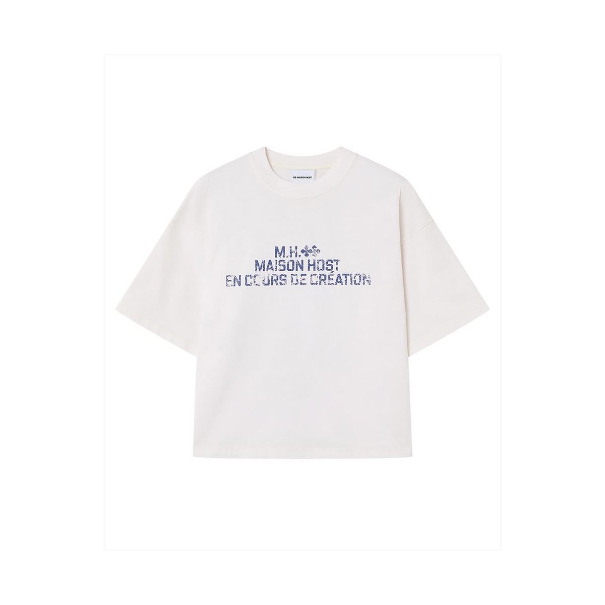 Host Bienvenue Crest Tee - white, blue | Saturday Concept
