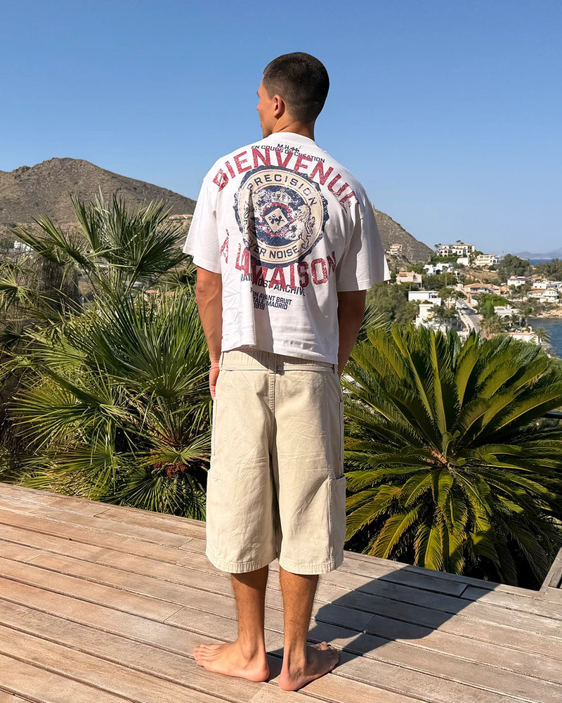 Host Bienvenue Crest Tee - white, blue | Saturday Concept