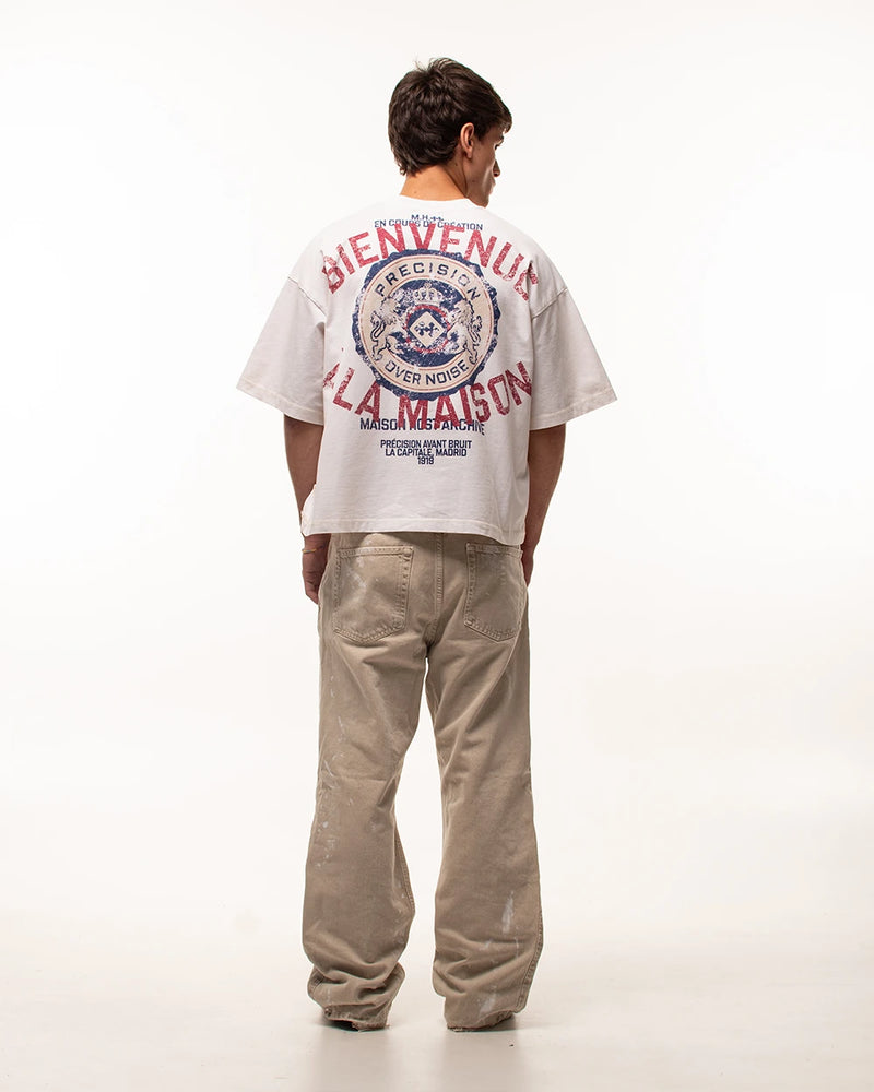 Host Bienvenue Crest Tee - white, blue | Saturday Concept