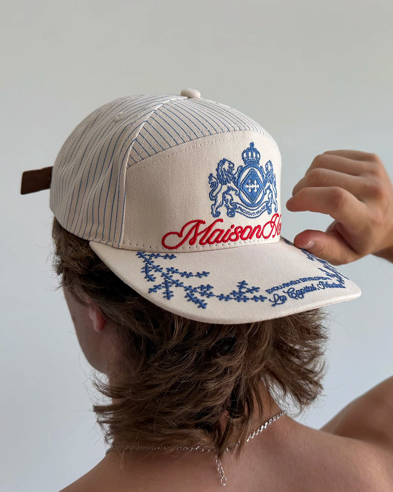 Host Crest Striped Cap - white | Saturday Concept