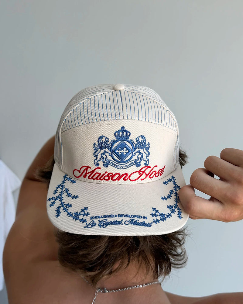 Host Crest Striped Cap - white | Saturday Concept