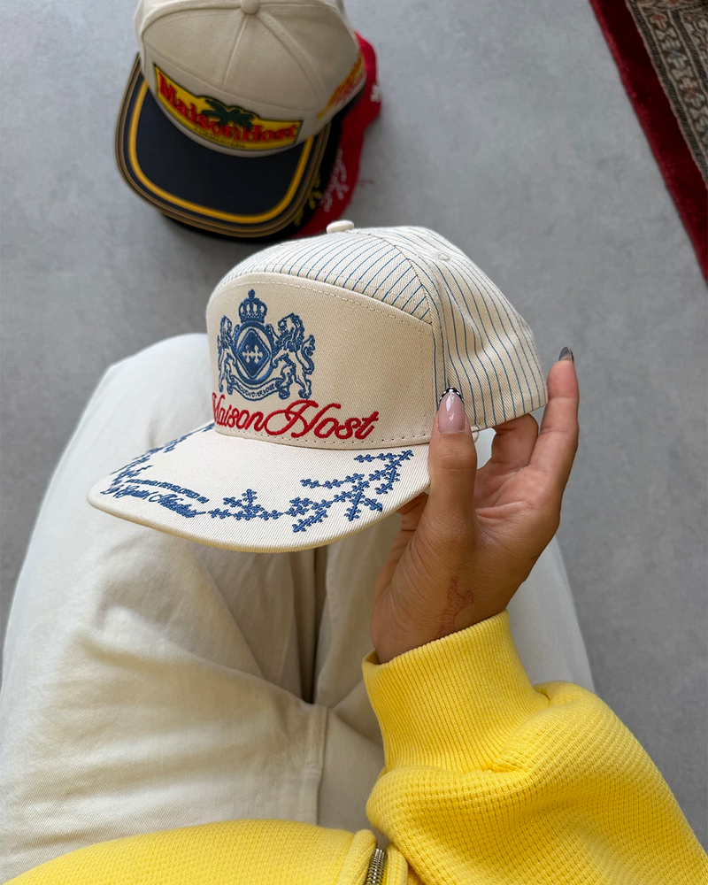 Host Crest Striped Cap - white | Saturday Concept