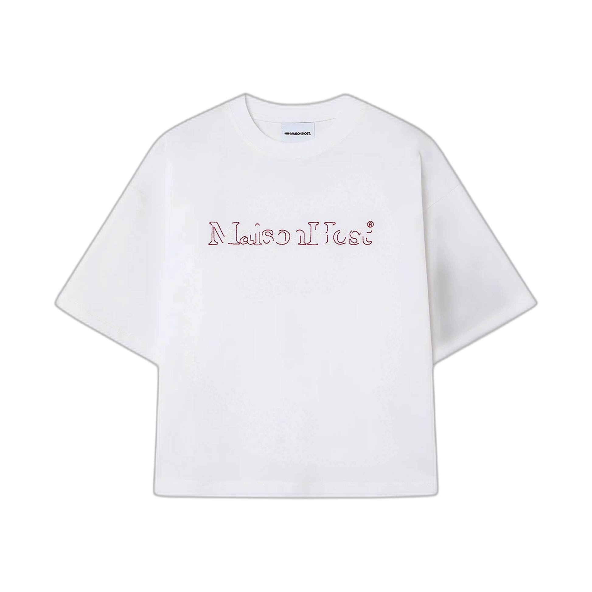 Host Hidden Logo Tee - white, red | Saturday Concept