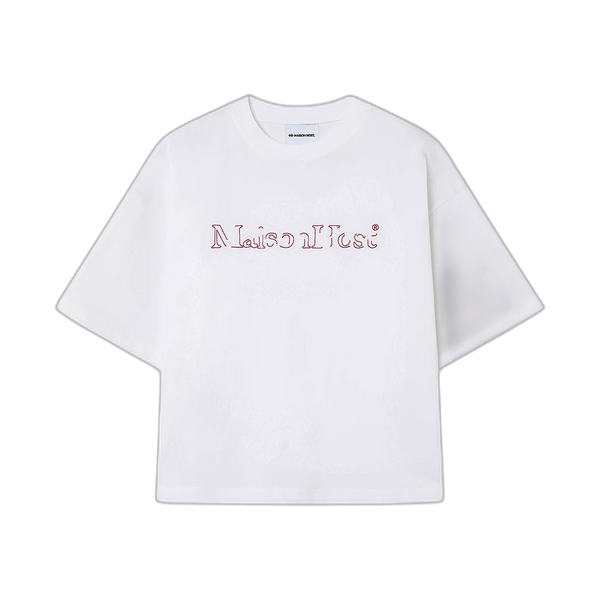 Host Hidden Logo Tee - white, red | Saturday Concept