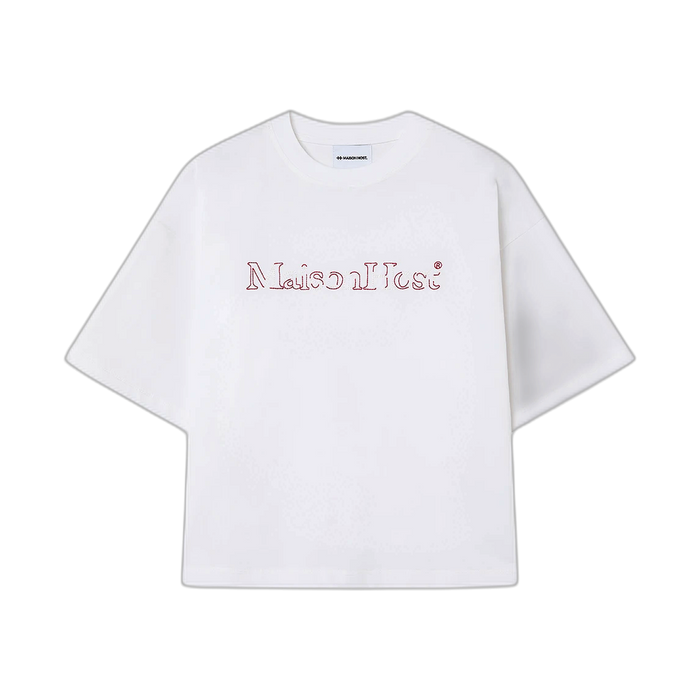 Host Hidden Logo Tee - white, red | Saturday Concept