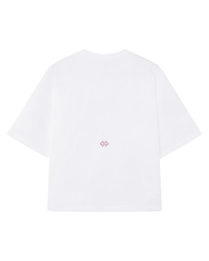 Host Hidden Logo Tee - white, red | Saturday Concept