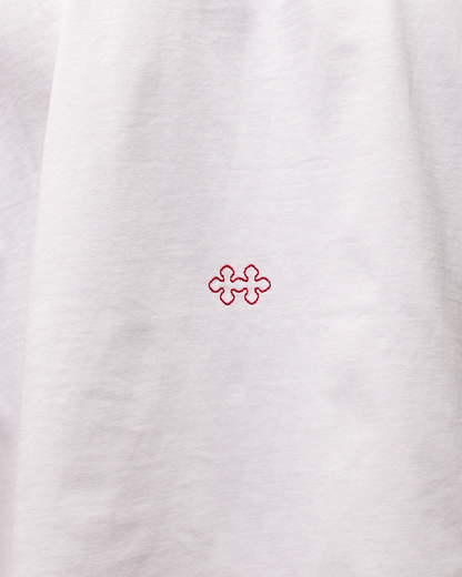 Host Hidden Logo Tee - white, red | Saturday Concept