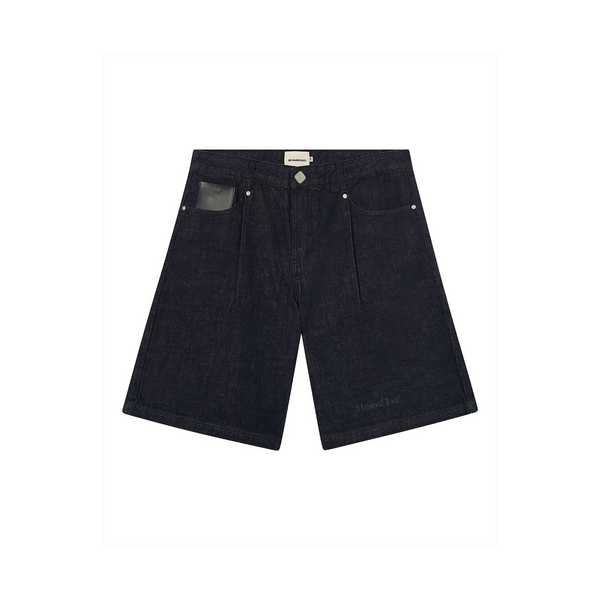 Host Raw Denim Pleated Shorts - blue | Saturday Concept