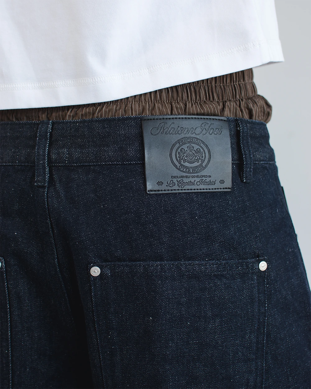 Host Raw Denim Pleated Shorts - blue | Saturday Concept