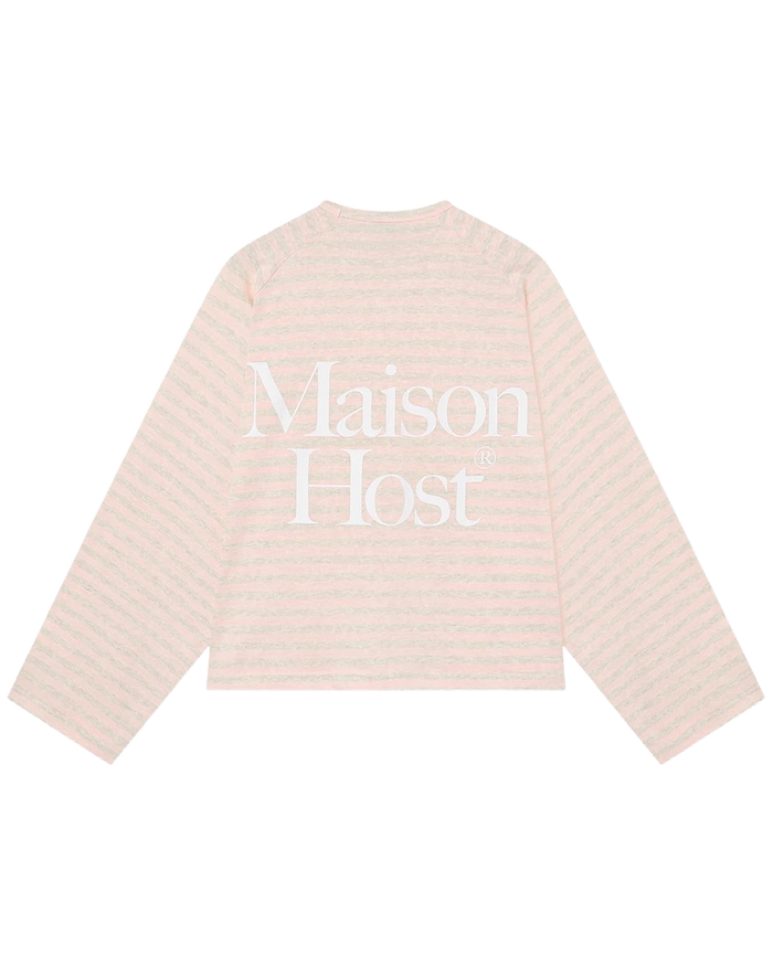 Host Striped Rag Pink Long Sleeve