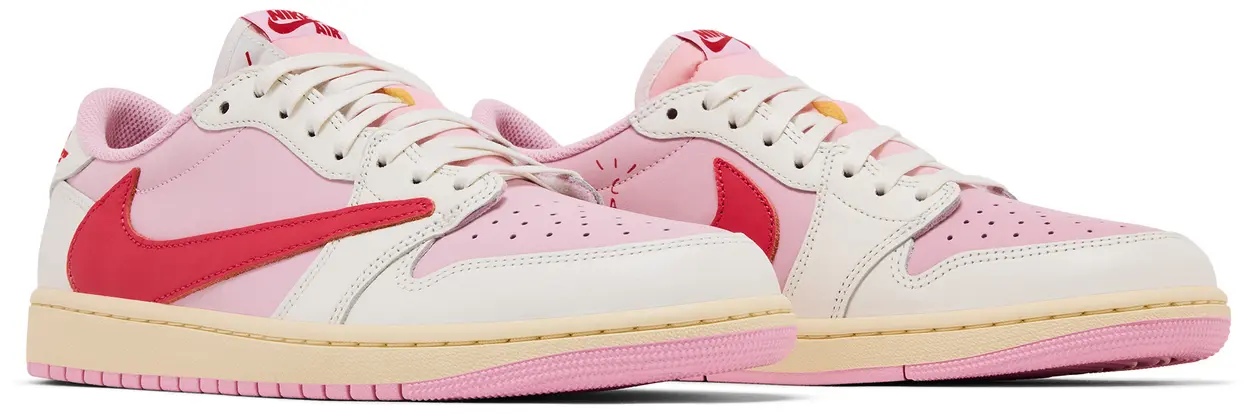 Jordan 1 Retro Low OG SP Travis Scott Sail Tropical Pink - pink, red | Saturday Concept