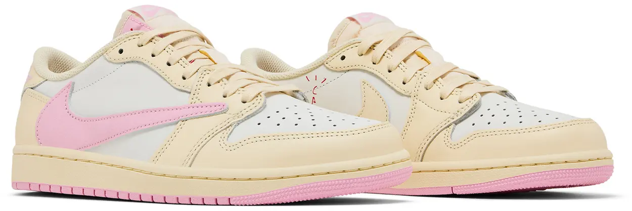 Jordan 1 Retro Low OG SP Travis Scott Shy Pink - cream, pink | Saturday Concept