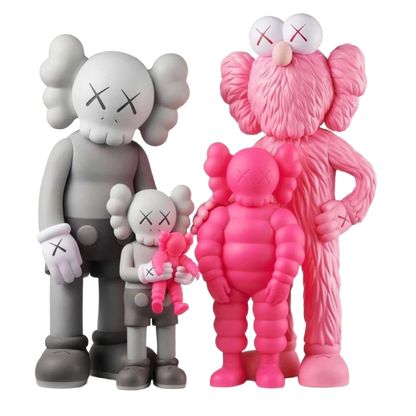 Kaws Family Vinyl Set Grey Pink