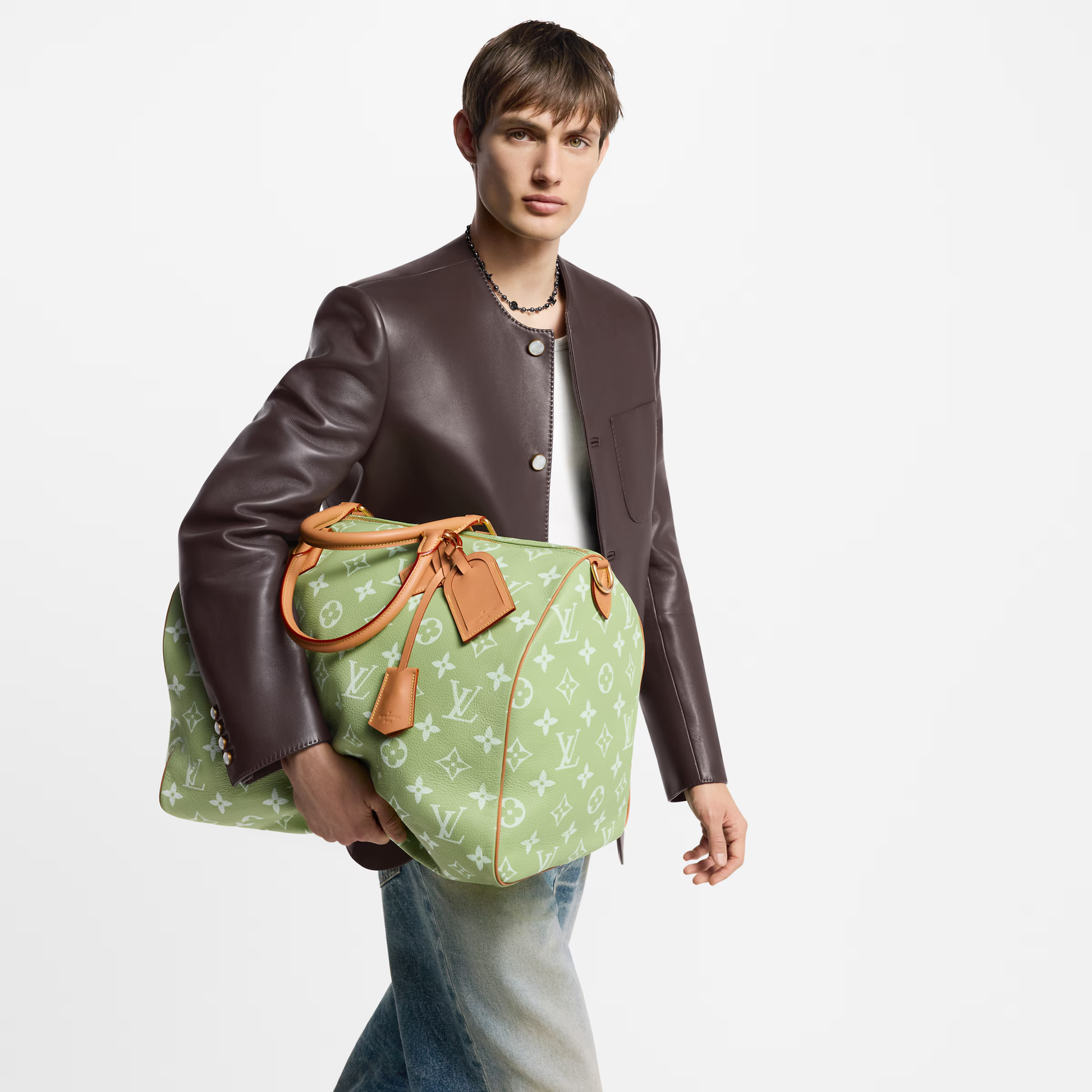 Louis Vuitton Speedy P9 50 Frozen Lime - green, white | Saturday Concept