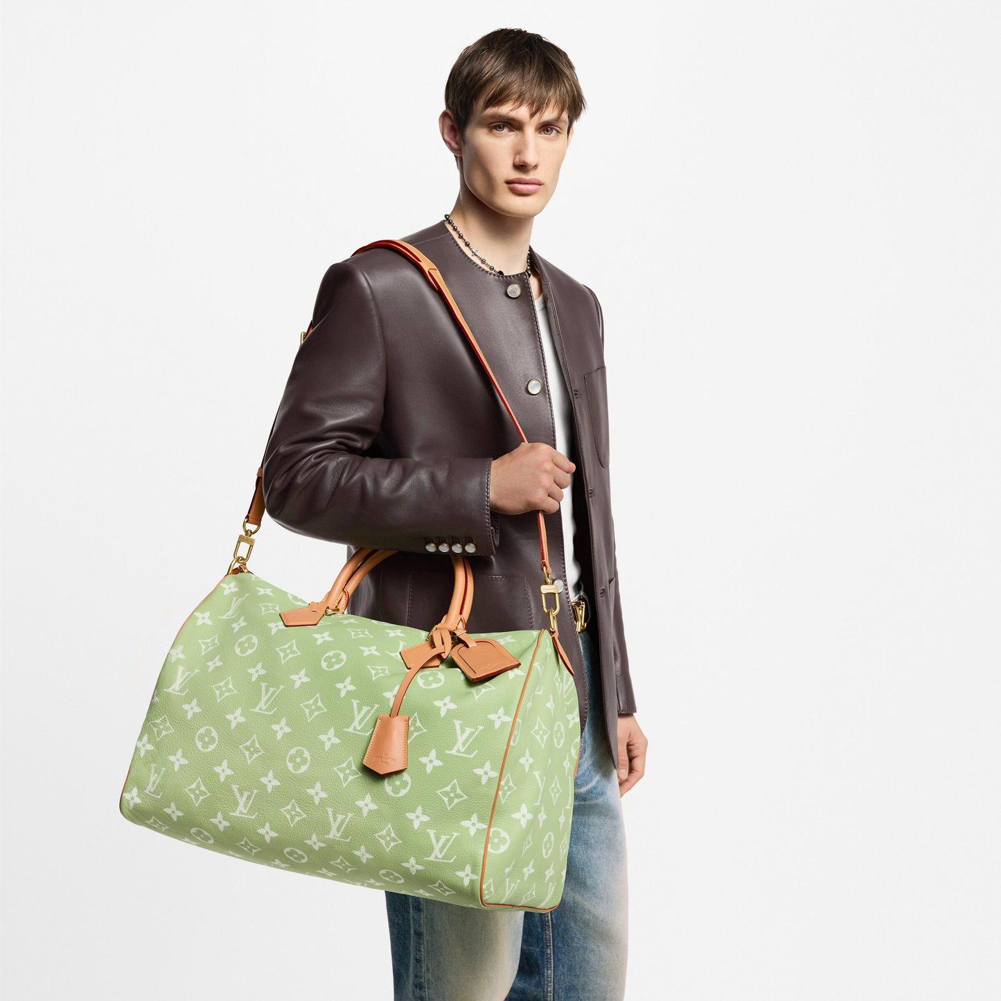 Louis Vuitton Speedy P9 50 Frozen Lime - green, white | Saturday Concept