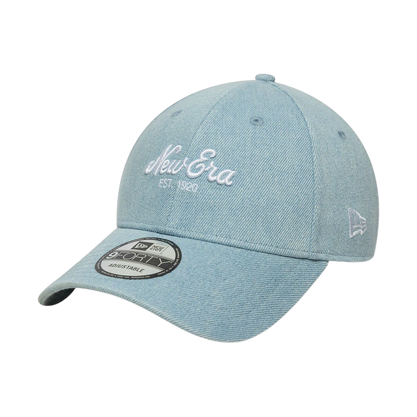 New Era 9FORTY Logo Denim - blue, white | Saturday Concept