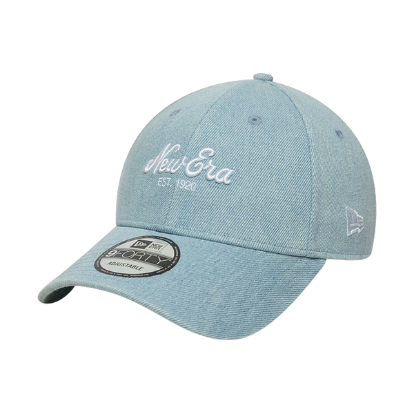 New Era 9FORTY Logo Denim - blue, white | Saturday Concept