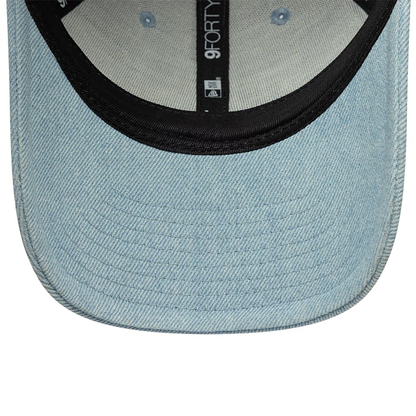 New Era 9FORTY Logo Denim - blue, white | Saturday Concept
