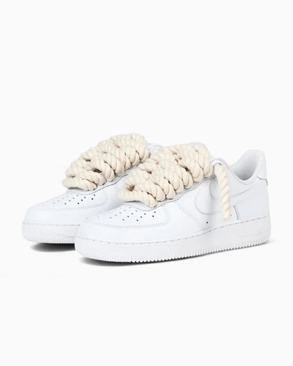 Nike Air Force 1 Rope Laces - white, cream | Saturday Concept
