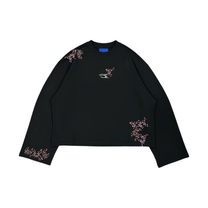 NoEmotions Blossom Long Sleeve Black - black, pink | Saturday Concept