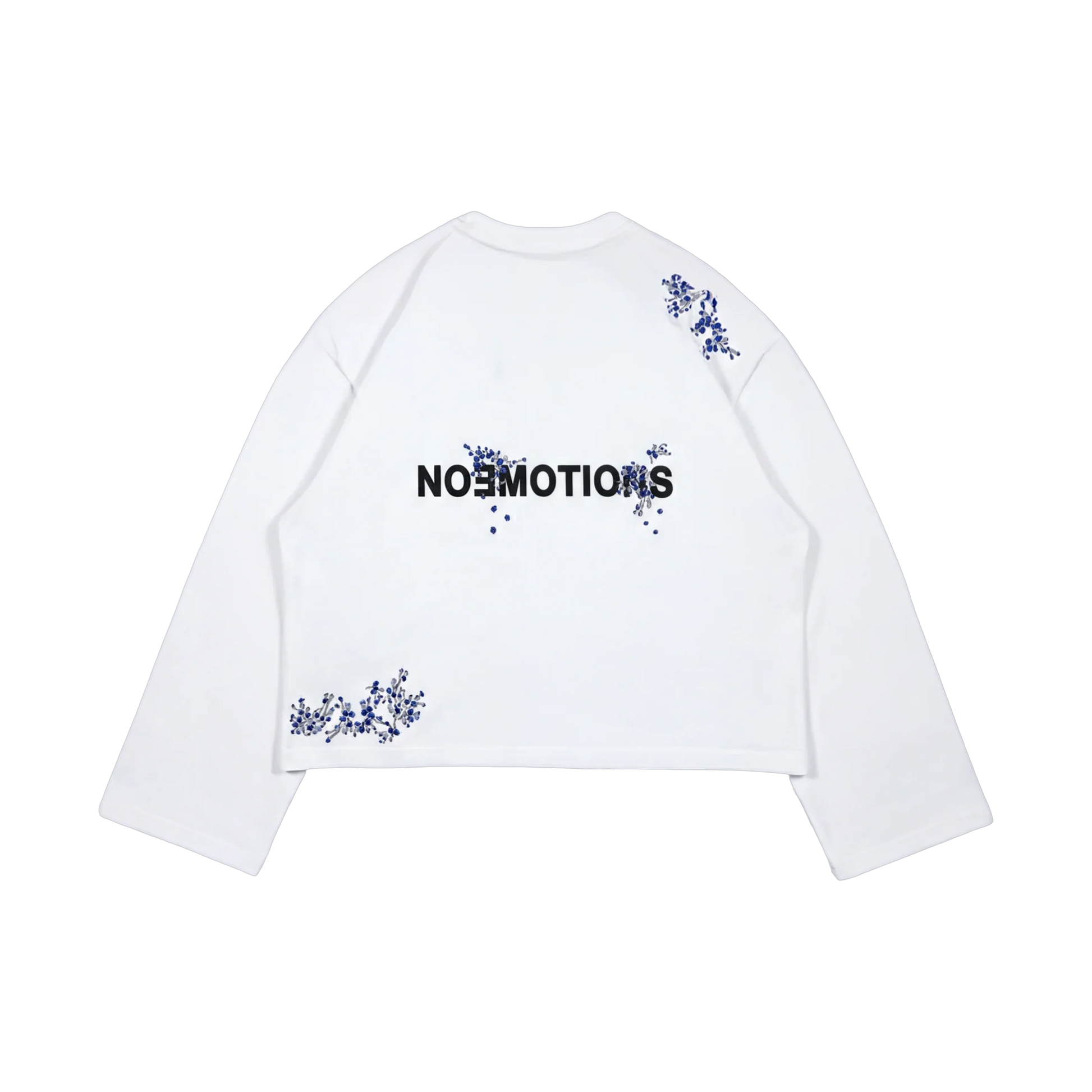NoEmotions Blossom Long Sleeve White - white, blue | Saturday Concept