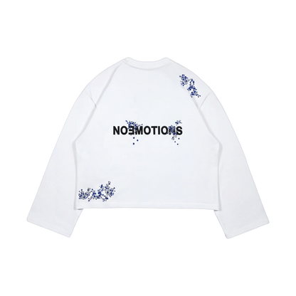 NoEmotions Blossom Long Sleeve White - white, blue | Saturday Concept