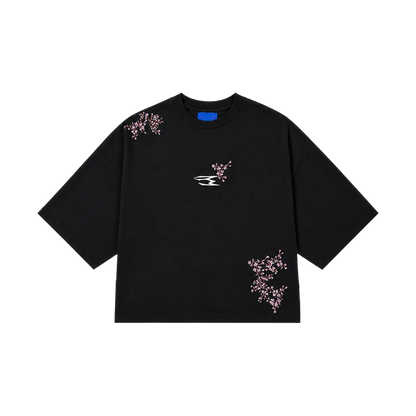 NoEmotions Blossom Tee Black - black, pink | Saturday Concept