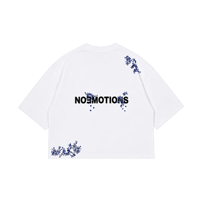 NoEmotions Blossom Tee White - white, blue | Saturday Concept