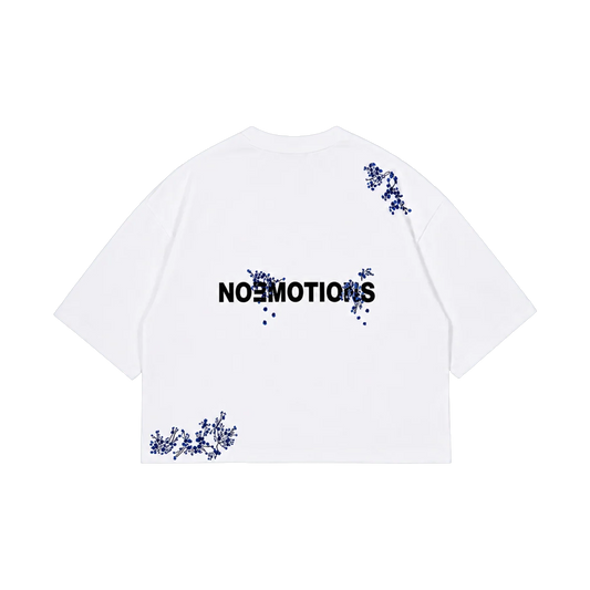 NoEmotions Blossom Tee White - white, blue | Saturday Concept