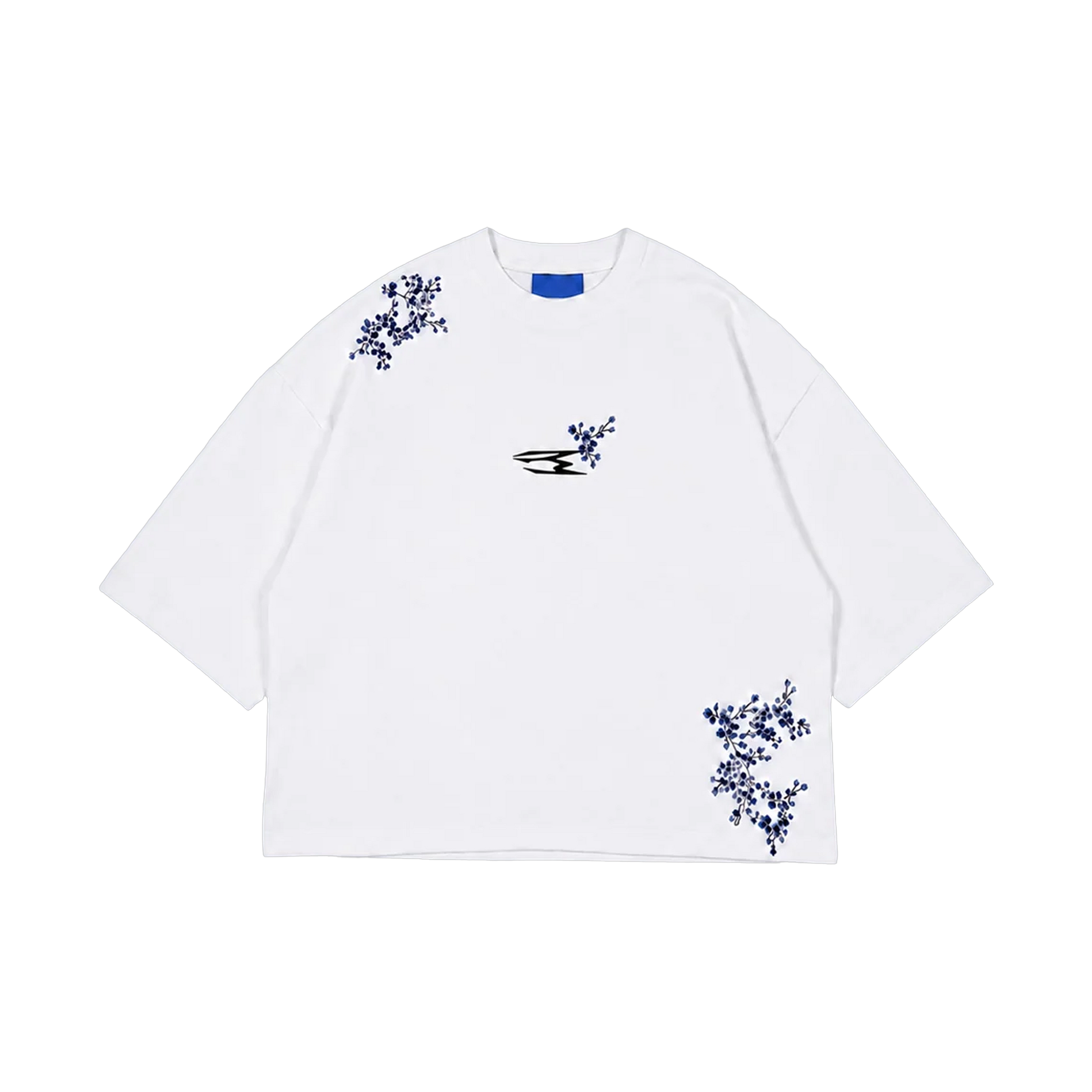 NoEmotions Blossom Tee White - white, blue | Saturday Concept