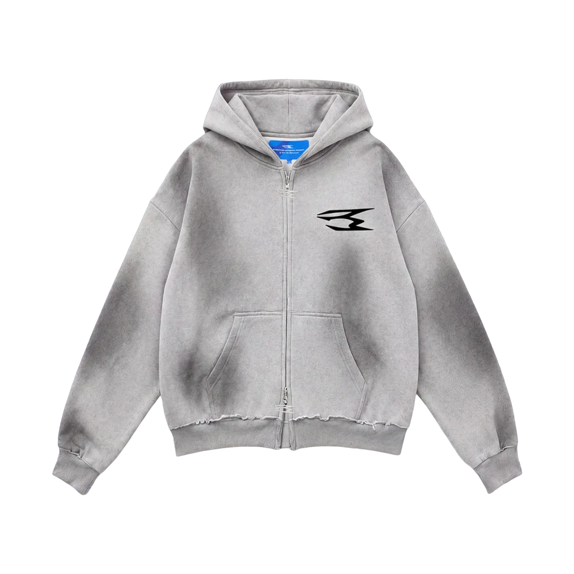 NoEmotions Dirty Zip Hoodie Grey - grey | Saturday Concept