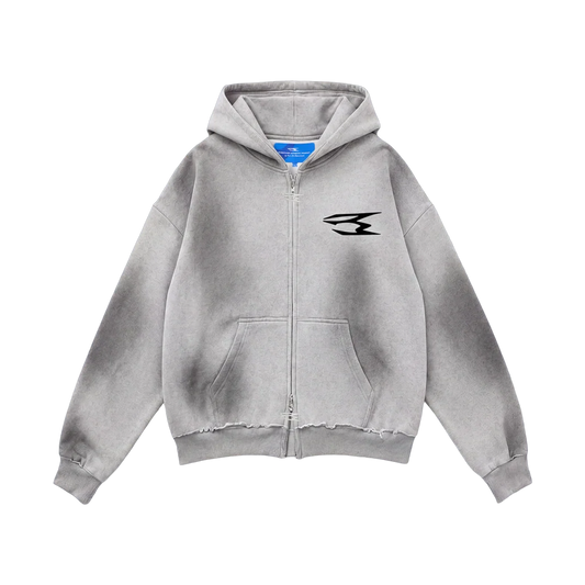 NoEmotions Dirty Zip Hoodie Grey - grey | Saturday Concept