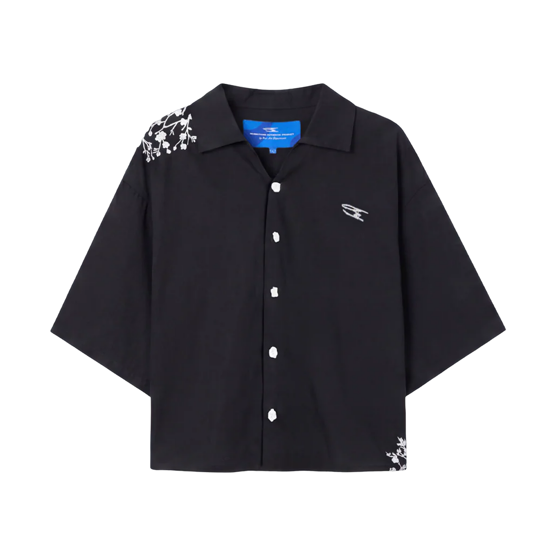 NoEmotions Flower Shirt Blue - blue, white | Saturday Concept
