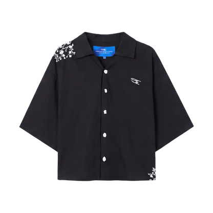NoEmotions Flower Shirt Blue - blue, white | Saturday Concept