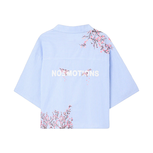 NoEmotions Flower Shirt Blue - blue, white | Saturday Concept