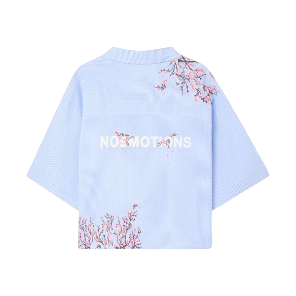 NoEmotions Flower Shirt Blue - blue, white | Saturday Concept