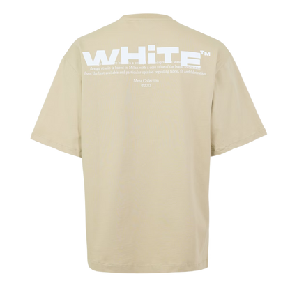 Off White Logo Split Skate Sand Tee