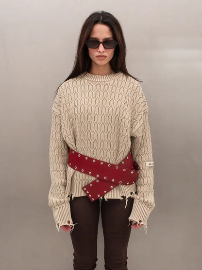 Host Herringbone Beige Knit