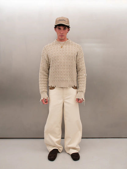 Host Herringbone Beige Knit